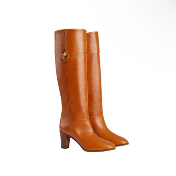 Gucci Leather Elizabeth Half Horsebit Under-the-Knee Boots size 39 - Picture 1 of 10